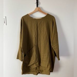Elizabeth Suzann Long Sleeve Harper Tunic OS in Olive